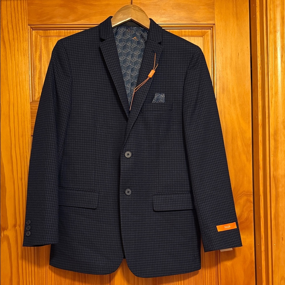 TALLIA‎ Navy Checkered Kids Blazer